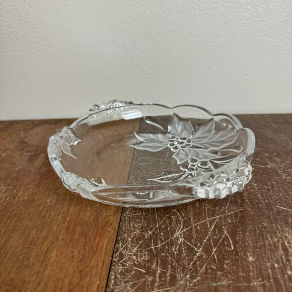 Mikasa Christmas Bloom Glass Poinsettia Crystal Candy Dish Germany - Picture 5 of 7
